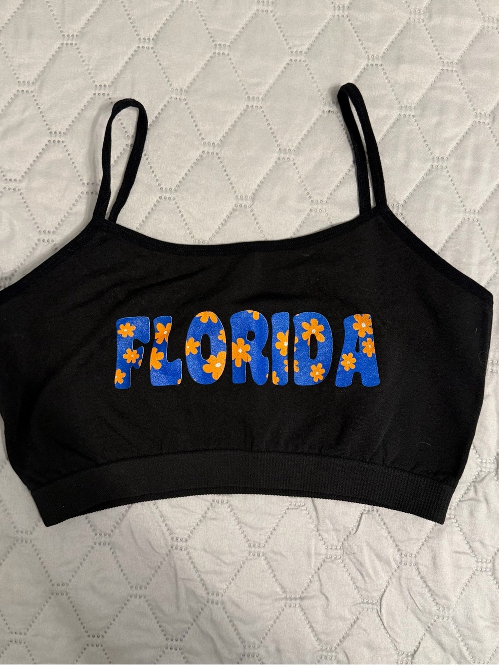 Black 'Florida' Gators Floral Bandeau Top - One Size